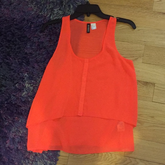 H&M Tops - H&M’s DIVIDED sleeveless neon orange / red top